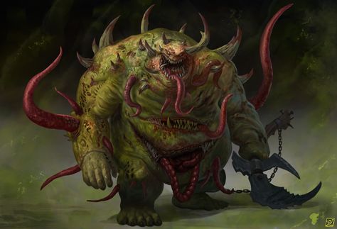 Nurgle Art, Chaos Legion, Chaos 40k, Chaos Daemons, Warhammer 40k Art, Dnd Monsters, Cool Monsters, Fantasy Beasts, Warhammer Art