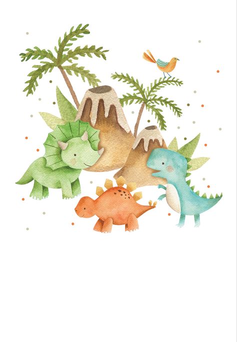 Dinos & volcanos - Invitación De Cumpleaños | Greetings Island Dinosaur Invitations, Dinosaur Themed Birthday Party, Dinosaur Birthday Invitations, Dino Birthday Party, Greetings Island, Baby Dino, Dino Birthday, Dino Party, Dinosaur Theme