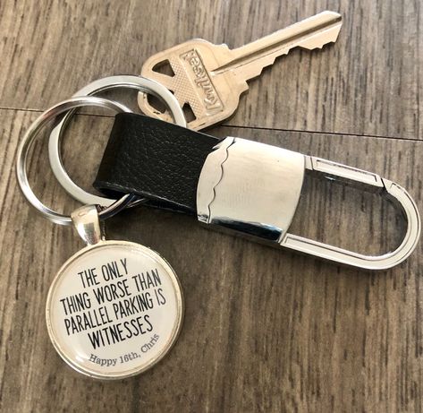 Excited to share this item from my #etsy shop: FUNNY Personalized keychain for new driver ~ The only thing worse than parallel parking is witnesses ~ Funny quote about driving ~ boy gift New Driver Quotes Funny, New Driver Quotes, Driver Quotes Funny, Driver Quotes, Driving Quotes, Parallel Parking, Birthday Gift For Boys, Key Keychain, Keychain Ideas