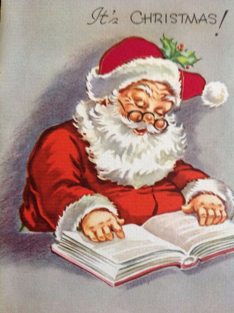 Old card Old Santa Claus, Santa Reading, Santa Claus Pictures, Santa Klaus, Vintage Foto's, Santa Express, Victorian Santa, Santa Art, Saint Nick