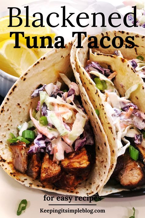 Ahi Recipes Dinners, Baked Ahi Tuna, Baked Tuna, Blue Fin Tuna Recipes Baked, Blackened Tuna Salad, Steak Tuna Recipes, Fresh Tuna Recipes For Dinner, Fresh Tuna Recipes Healthy, Seared Tuna Tacos