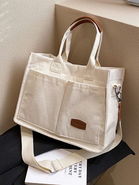 Practical Beige Tote Bag, Beige Shoulder Bag With Canvas Lining Tote, Trendy Beige Tote Canvas Bag, Eco-friendly Beige Canvas Bag For School, Beige Tote Shoulder Bag For On-the-go, Canvas Tote Bag, Ladies Purses Handbags Style, Classy Purses, Spring Purses