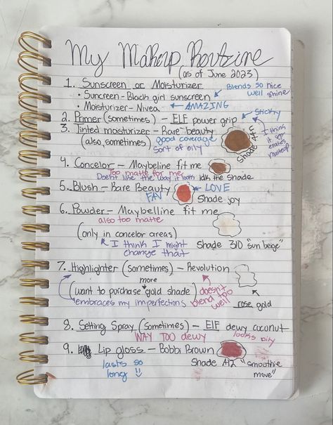 Routine Bullet Journal, Bullet Journal Prompts, My Makeup Routine, Keeping A Journal, Bare Beauty, Tinted Moisturizer, Journal Prompts, Dear Diary, Makeup Routine