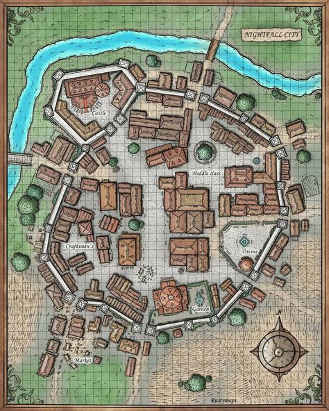 D&d City Map, Town Map Dnd, Dnd Village Map, Dnd City Map, Dnd Village, Dnd City, Map Of Texas, Fantasy City Map, Village Map