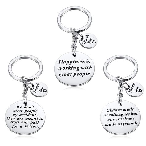 PRICES MAY VARY. Pull On closure Pack of 3PCS Coworker Going Away Keychains: Chance Made Us Colleagues but Our Craziness Made Us Friends; We Don't Meet People by Accident They are Meant to Cross Our Path for a Reason; Happiness is Working with Great People. Perfect gift for a coworker who is leaving, a retirement or any other reason you need to say "see you later". Going away gift for coworker, co-worker leaving gift, goodbye gift for coworker, retirement gifts for coworker, farewell gift ideas Cheap Gift Ideas For Coworkers, Coworker Gift Ideas, Co Worker Leaving, Coworker Leaving Gift, Goodbye Gifts For Coworkers, Coworker Retirement, Farewell Quotes, Coworker Leaving, Goodbye Gifts