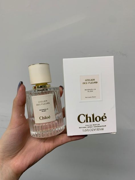 The Perfume Hub, [May 8, 2022 at 12:22 PM] CHLOE ATELIER DES FLEURS MAGNOLIA ALBA EDP 50ML Magnolia Alba by Chloé is a Floral fragrance for women. This is a new fragrance. Magnolia Alba was launched in 2019. The nose behind this fragrance is Louise Turner. Chloe Perfume Aesthetic, Delina Perfume, Magnolia Perfume, Chloe Aesthetic, Wedding Fragrance, Chloe Fragrance, Chloe Parfum, Chloe Brand, Jo Malone Perfume