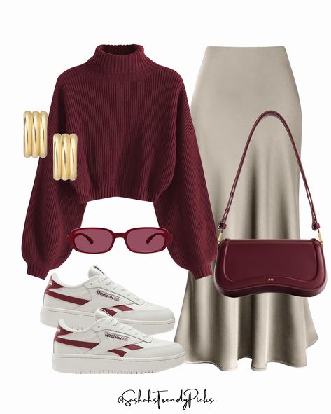 Rich burgundy vibes all season long! 🍂 Whether you’re stepping out for a casual day or elevating your evening look, these outfits are all about effortless chic. Which one is your favorite? 1, 2, 3 or 4? Let me know in the comments! 💬 To shop click the link in my bio under “shop my collages/reels“ or find the link in my “September links” highlight Follow me @sashahstrendypicks for more amazon fashion finds!!! So glad you’re here! ��🤗 . . . . . . . #autumnstaples #FashionFaves #StreetStyl... Jasmin Tookes, Modest Casual Outfits, Look Office, Classy Work Outfits, Office Fashion, Amazon Fashion, Casual Style Outfits, Lookbook Outfits, Work Fashion