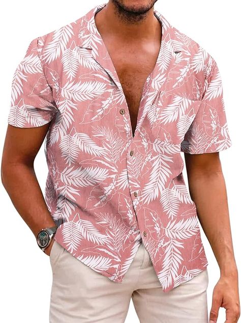 Linen Set Outfit, Vintage Bowling Shirts, Camp Shirts, Floral Shirts, Mens Printed Shirts, Guayabera Shirt, Floral Hawaiian Shirt, Tropical Holiday, Linen Shirt Men