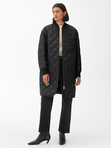 16 best quilted jackets trending this autumn: Frankie Shop, M&S, ASOS, Arket & MORE | HELLO! Quilted Long Jacket, Coat Trends, Coat Outfit, 2020 Fashion Trends, Garment Factory, Quilt Jacket, Suzhou, Quilted Coat, Long Jacket