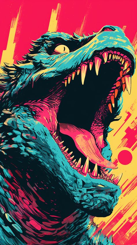 Unleash the beast on your iPhone and Android with this Godzilla fury wallpaper. Twist your device into a scene of cinematic legend! 🌆🔥📱 Godzilla Wallpaper Iphone, Godzilla Painting, Godzilla Aesthetic, Godzilla Illustration, Fury Wallpaper, Hyper Beast Wallpaper, Godzilla Tattoo, Godzilla 1998, Godzilla Art