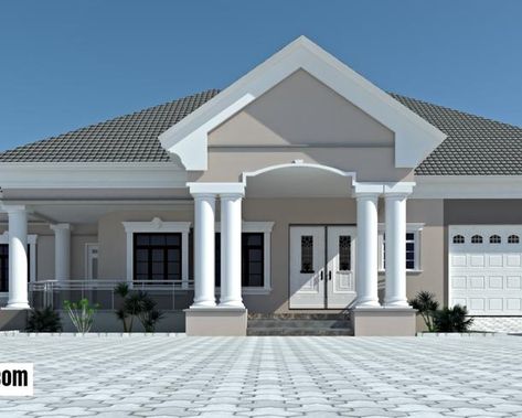 Semi Detached Bungalow, Nigerian House Plans, Flat Roof House Designs, Modern Bungalow House Plans, Bungalow Style House, Luxury Plan, Bungalow Style House Plans, Affordable House Plans, House Roof Design