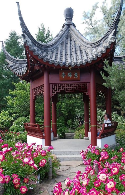 Chinese Gazebo, Montreal Botanical Garden, China Architecture, Grow Gorgeous, Japanese Garden Design, Asian Architecture, Garden Design Ideas, Chinese Garden, Chinese Architecture