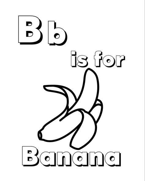 B is for banana colored with the help of recolor. The book is available on Amazon and the printable pages is available on my link in bio.❤️ #abcprintable #kidscoloring #kidscolouringfun #abccolor B Is For Banana, Abc Printables, Instagram B, Printable Pages, Coloring For Kids, Coloring Page, The Help, Link In Bio, Abc