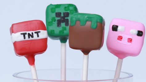 Minecraft Cake Pops, Minecraft Bday, Deco Cupcake, Chocolate Christmas Cookies, Nerdy Nummies, Rosanna Pansino, Leftover Halloween Candy, Pink Food Coloring, All Candy