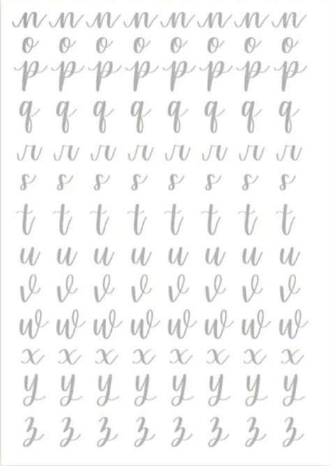 Alfabet Kaligraficzny Brush Pen, Cursive Templates, Cursive Handwriting Fonts, Handwriting Template, Lettering Practice Sheets, Alphabet Handwriting Practice, Hand Lettering Practice Sheets, Cursive Handwriting Worksheets, Brush Lettering Practice