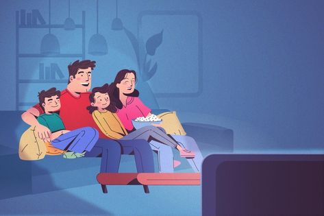 Family Watching Tv Drawing, Family Watching Tv Illustration, Watching Tv Art, Watching Tv Drawing, Watching Tv Illustration, Happy Family Drawing, Happy Family Cartoon, Purposive Communication, Family Watching Tv