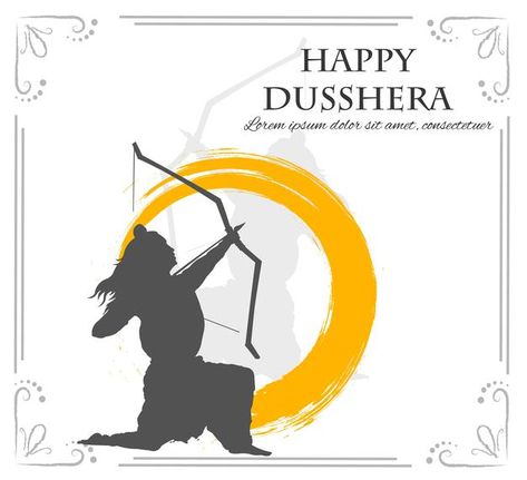 Happy dusshera illustration of lord ram... | Premium Vector #Freepik #vector #background #banner #poster #gold Dusshera Aesthetic, Dussehra Greetings, Happy Dusshera, Lord Ram, Navratri Festival, Lord Rama, Background Banner, Vector Background, Premium Vector