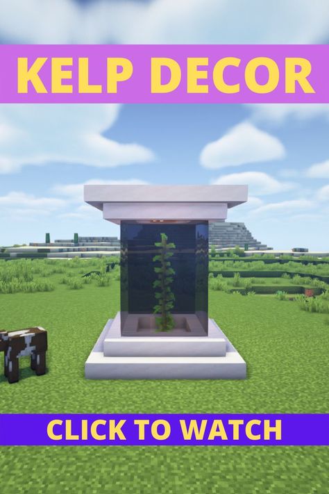 Kelp Decor Build Hack in Minecraft Minecraft Build Hacks, Minecraft Interior, Minecraft Interior Design, Making Water, Minecraft Room, Minecraft Tips, Castles Interior, Quartz Slab, Creative Games