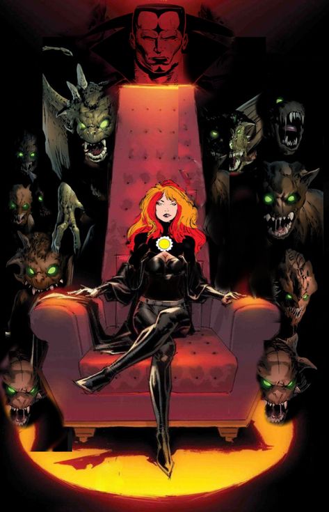 Mr Sinister. A Queen sitting on her throne . #GoblinQueen #MadelynPryor #Xmen #Marvelcomics #Marvel Queen On Throne Art, Sinister Pose Reference, Sitting On Throne Reference, Light From Above Reference, Queen Sitting On Throne, Sitting On A Throne Reference, Throne Pose Reference, Throne Reference, Queen On Throne