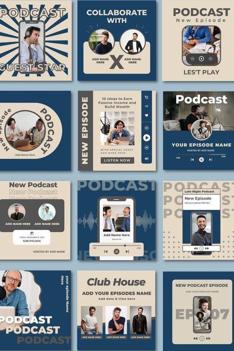 250+ unique podcast Instagram templates for Canva and podcasters. Easily customize and create stunning visuals for your #Podcast_Instagram_Post #Podcast_Instagram #Carousel_Posts #Instagram_Graphic_Design Podcast Instagram, Instagram Graphic Design, Graphic Shapes Design, Instagram Square, Social Media Branding Design, Instagram Template Design, Instagram Graphic, Graphic Design Lessons, Template Instagram