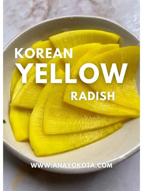 Korean yellow radish (danmuji) is an iconic sweet and tangy Korean side dish that you can find easily at the dinner table. This Korean food recipe is super easy to make and has incredible health benefits. Learn how to make this Korean recipe today and eat it with your favorite rice or noodle dishes! #koreanfood #Koreanrecipe #koreanyellowradish #danmuji #takuan #sidedish Yellow Radish, Korean Food Recipe, Rice And Noodles, Korean Recipe, Korean Side Dishes, Popular Side Dishes, Noodle Dishes, Korean Food, Food Recipe