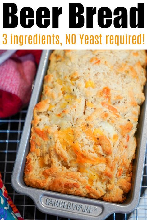 Air Fryer Beer Bread, Beer Bread Recipe 3 Ingredients, Bucket Bread, Best Beer Bread, Beer Cheese Bread Recipe, Dip For Beer Bread, Beer Cheese Bread, Recipe With Cheese, Beer Bread Easy