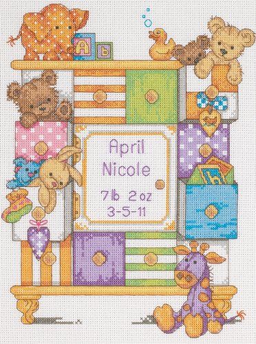 Baby Drawer, Birth Sampler, Birth Records, Baby Cross Stitch Patterns, Kit Bebe, Personalized Cross, Cross Stitch Supplies, Baby Cross, Cross Stitch Baby