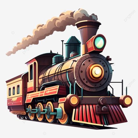 Train Png, Cartoon Train, Train Pattern, Train Cartoon, Train Clipart, Train Coloring Pages, Train Drawing, Train Illustration, Old Steam Train