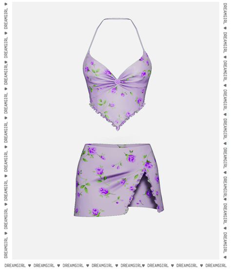 FLOWER TWO PIECE SET | dreamgirl on Patreon Ts4 Clothes, Sims 4 Patreon, Sims Packs, Play Sims 4, Sims Builds, Sims 4 Expansions, Sims 4 Teen, Sims4 Clothes, Sims 4 Mods Clothes