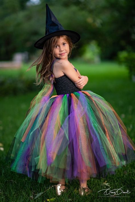 Toddler Witch Costumes, Kids Witch Costume, Witch Costume Diy, Halloween Tutu Dress, Witch Tutu, Most Popular Halloween Costumes, Halloween Witch Costume, Popular Halloween Costumes, Halloween Kids Costumes Girls