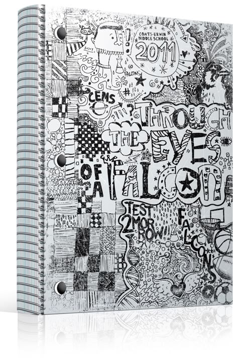 Yearbook Doodles, Photos With Doodles, High School Notebook, Elementary Yearbook Ideas, Yearbook Covers Themes, Yearbook Covers Design, Middle School Yearbook, Sketch Notebook, Yearbook Cover