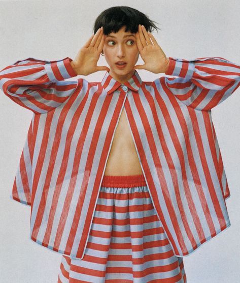 Spring Style 2022, Circus Dress, Striped Knitwear, Wsj Magazine, Stripe Outfits, Fashion Sewing Pattern, Bold Stripes, Print Trends, Spring Style