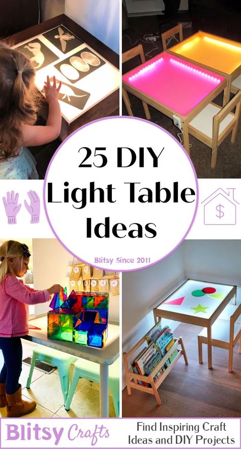 Light Table For Kids, Light Table Ideas, Light Box Activities, Diy Light Table, Ikea Flisat Table, Diy Kids Table, Light Box Diy, Sensory Lights, Toddler Table