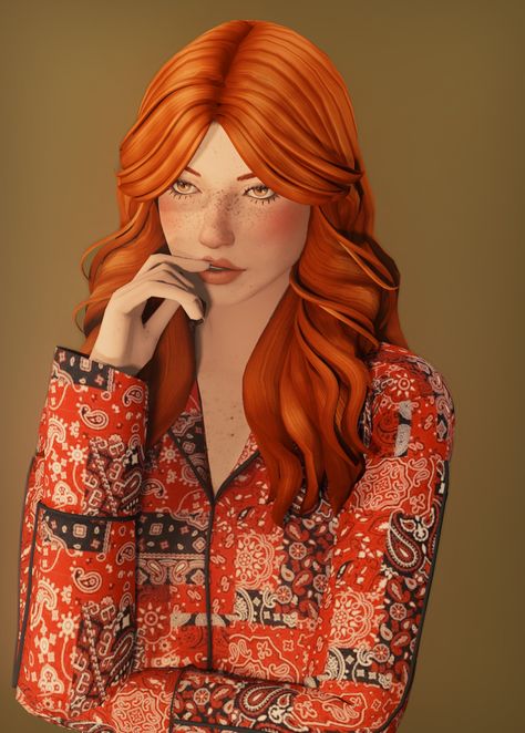 Sim Class Hero — @simchronized ‘s Lookbook Challenge: Decades (pt.... 70s Hair Sims 4 Cc, Ginger Sims 4 Cc, Sims 4 Ginger Hair Cc, Sims 4 Ginger Hair, Sims4 Characters, Sims 4 Cc Red Hair, Red Hair Sims 4 Cc, Sims 4 Red Hair, Sims 4 Cc 1970s Hair