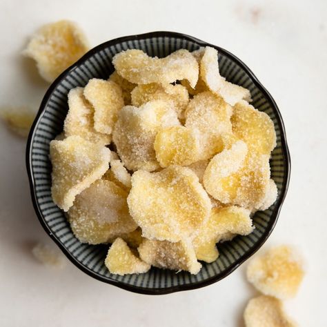 How To Make Crystallized Ginger Eating Raw Ginger, Ginger Snacks, Lemonade Popsicles, Key Lime Tarts, Crystallized Ginger, Plant Based Gluten Free, Citrus Desserts, Lime Tart, Food Basics