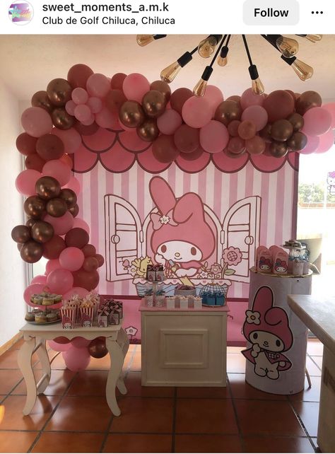 My Melody Baby Shower Ideas, My Melody Birthday Decorations, My Melody Party Decorations, My Melody Theme Birthday Party Ideas, My Melody Party Ideas, My Melody Birthday Theme, Sanrio Themed Party, Melody Birthday Party, My Melody Birthday