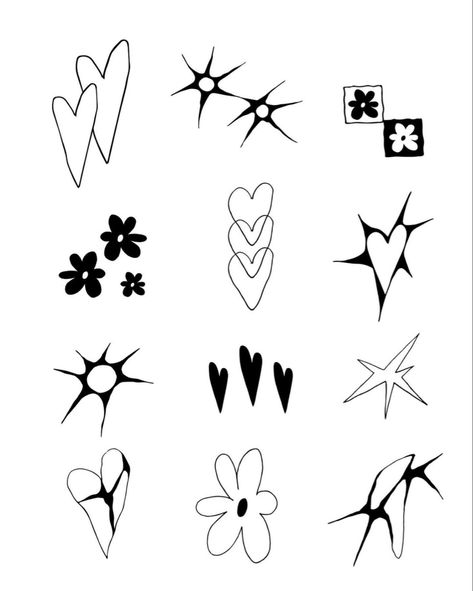 Small Art Deco Tattoo, Extremely Short Hair, Shapes Tattoo, Tattoos Stencil, Hearts Doodle, Tattoo Main, Pixel Tattoo, Funky Tattoos, Handpoke Tattoo