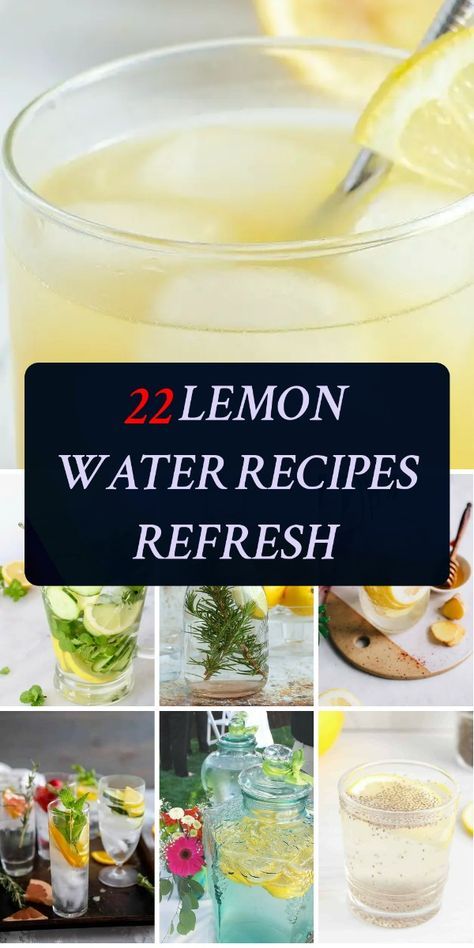 Quench your thirst with these refreshing lemon water recipes! From classic to creative, get inspired by 22 unique flavors to boost your mood and energy. Best Lemon Water Recipe, Lemon Mint Water, Citrus Water, Lemon Water Recipe, Easy Cleanse, Cucumber Lemon Water, Fancy Water, Flavored Water Recipes, Hot Lemon Water