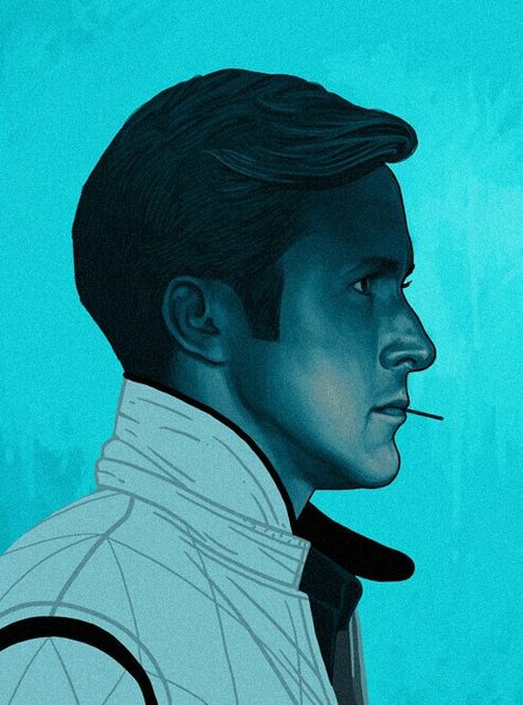 RYAN GOSLING 'DRIVE'. Mondo Posters, Mike Mitchell, Райан Гослинг, Movie Prints, Geek Art, Celebrity Portraits, Moving Pictures, Portrait Illustration, Classic Films