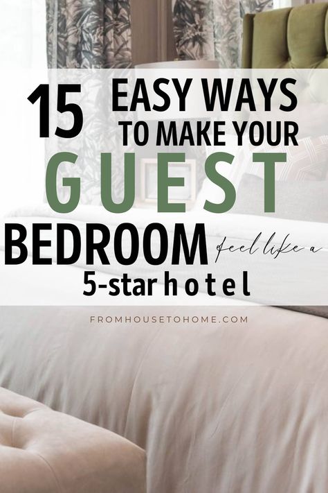 Guest Bedroom Updates: 15 Easy Ways To Make Your Guest Bedroom Feel Like A 5-Star Hotel 5 Star Hotel Room, Guest Room Essentials, Cozy Guest Rooms, Small Guest Room, Small Guest Bedroom, Most Comfortable Bed, Guest Bedroom Design, Sewing Room Storage, Eclectic Living