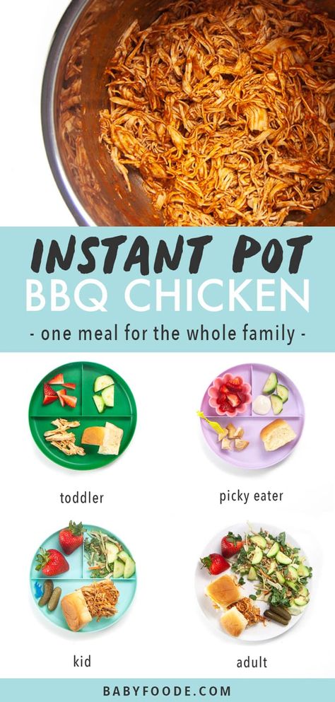 Bbq Sauce Chicken Breast, Toddler Chicken Recipes, Bbq Chicken Healthy, Instant Pot Bbq Chicken, Toddler Friendly Meals, Toddler Picky Eater, Easy Bbq Chicken, Chicken Dishes Easy, Picky Eaters Kids