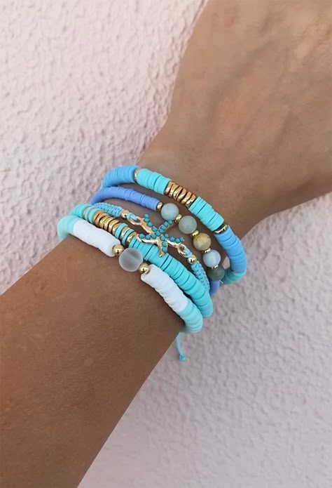 Beach Bracelet, Ocean Lover Gift, Macrame Bracelet, Summer Jewelry Anklet or Bracelet, Boho Beaded Bracelet for Women, Gift for Best Friend - Etsy Beach Heishi Bracelets, Beach Inspired Bracelets, Beaded Bracelets Beach, Popular Bracelets 2023, White Beaded Bracelets For Beach, Beach Clay Bead Bracelets, Beach Bracelets Diy, Clay Beaded Jewelry, Summer Beaded Bracelets