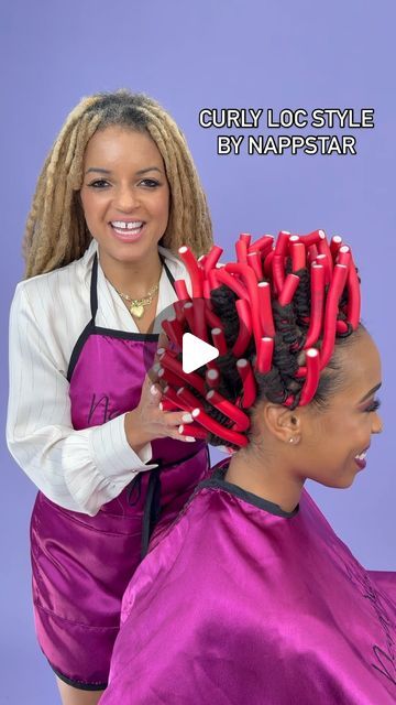 Annette Roche on Instagram: "Super cute Curly Loc Style ✨✨🥰 book appointment now www.NappStar.com #locs #locstylesforwomen" Loc Style Ideas Black Women, Cut Locs Styles, Curly Loc Updos For Women, Loc Styles Braids, Long Loc Hairstyles For Black Women, Short Locs With Curls, Half Up Loc Styles, Loc Styles For Long Hair Women, Loc Birthday Styles