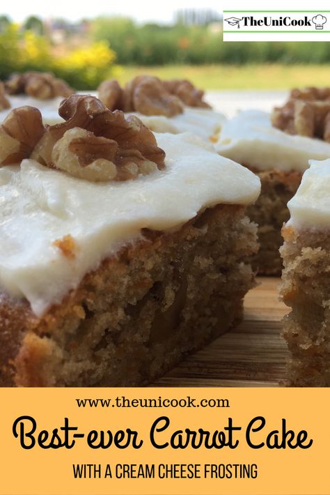 Carrot Cake Tray Bake, Creamcheesefrosting Recipe, Recipe Cream Cheese Frosting, Carrot Cake Traybake, Carrot Cake Decoration, The Best Carrot Cake, Moist Carrot Cakes, Easy Carrot Cake, Tray Bake Recipes