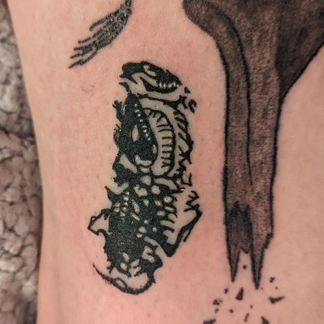 The Triassic Cuddle Tattoo, Triassic Cuddle Tattoo, The Triassic Cuddle, Triassic Cuddle, Prehistoric Tattoo, Trilobite Tattoo, Geology Tattoo, Fossil Tattoo, Dino Tattoos