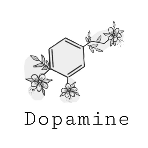 Vagus Nerve Tattoo, Dopamine Floral Tattoo, Science Inspired Tattoos, Science Tattoo Ideas Biology, Neurospicy Tattoo, Dopamine Tattoo Ideas, Dopamine Tattoo Flower, Dopamine Embroidery, Seratonin Small Tattoo