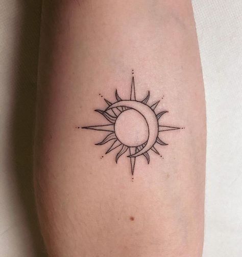 Polish Tattoos, Moon Sun Tattoo, Sun And Moon Tattoo, Tiny Wrist Tattoos, Small Girly Tattoos, Tattoos To Cover Scars, Horoscope Tattoos, Cool Wrist Tattoos, Writing Tattoos