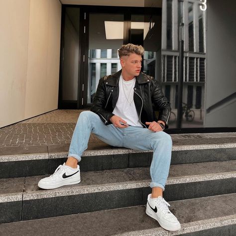 Nike Air Force Ones Outfit, Clear Jeans, Nike Air Force 1 Men, Air Force 1 Outfit Men, Air Force Outfit, Nike Air Force 1 Outfit Men, Leather Jeans Men, Air Force 1 Outfit, Nike Air Force 1 Outfit