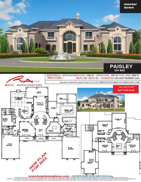 Big House Plans Luxury Home Design, House Designs Blueprints, Luxurious House Layout, Grand House Plans, House Plan Mansion, 10 Room House Plans, Mansions Layout, Modern Mansion House Plans, Luxury Home Layout