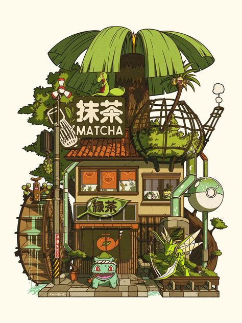 Pokemon Towns, Art Mignon, Isometric Art, Cute Doodles Drawings, Art Japonais, Art Et Illustration, Matcha Tea, Cute Little Drawings, Environment Concept Art